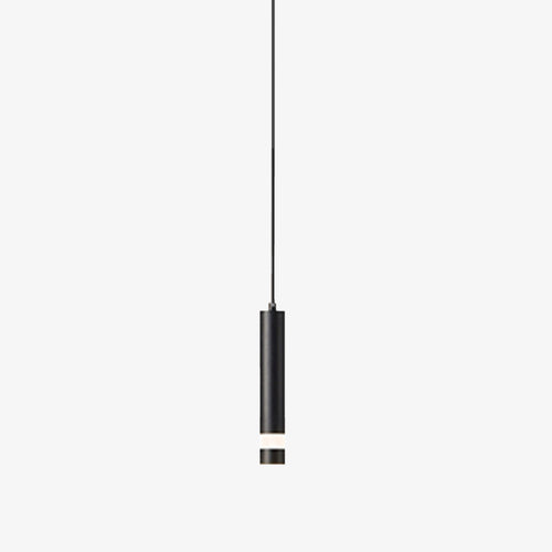 Suspension design LED tube lumineux doré ou noir Amias