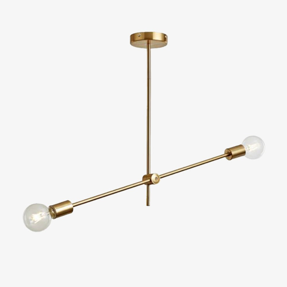 Lustre design à LED en tubes dorés Loft - vue 7 sur 10