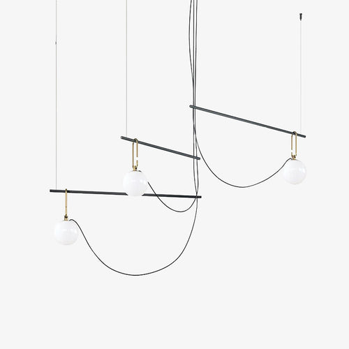 Lustre moderne LED avec un globe en verre Aitné