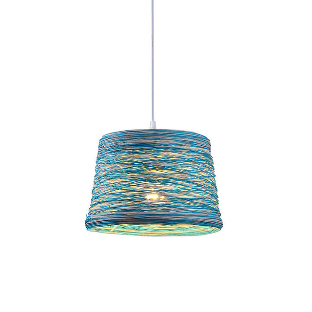 Suspension moderne LED abat-jour en rotin Sevyn - vue 6 sur 6