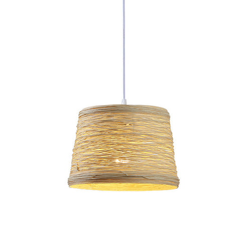 Suspension moderne LED abat-jour en rotin Sevyn