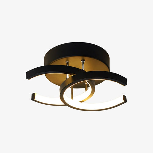 Plafonnier moderne LED avec 2 C croisées en métal Donatelo