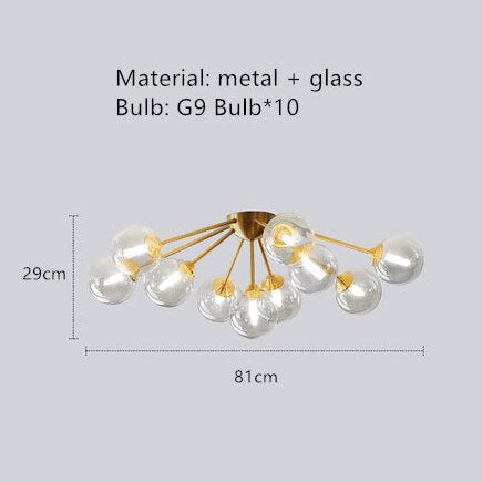 Plafonnier moderne LED avec des globes en verre Vera - vue 7 sur 10
