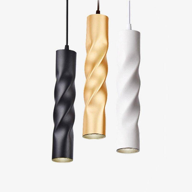 Suspension LED design cylindrique en spirale Pipe