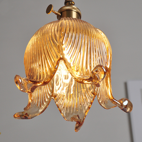 Suspension vintage LED avec abat-jour en verre Finnian