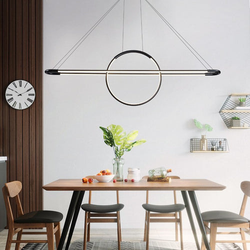Lustre design LED avec anneau suspendu Nefta