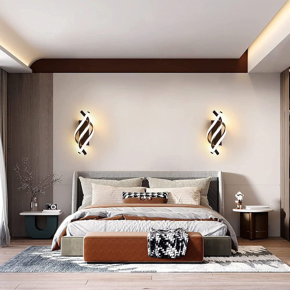 Applique murale design LED en spirale d'aluminium Psalm - vue 2 sur 11