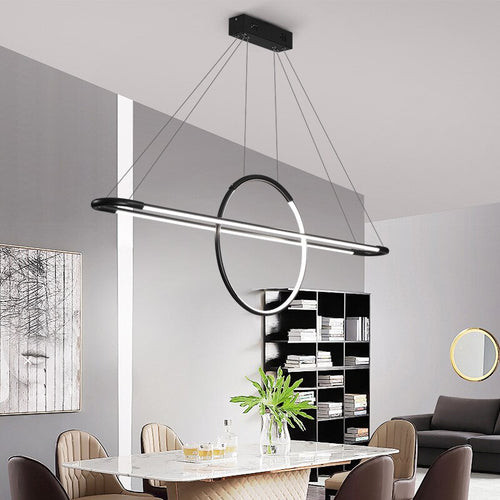 Lustre design LED avec anneau suspendu Nefta