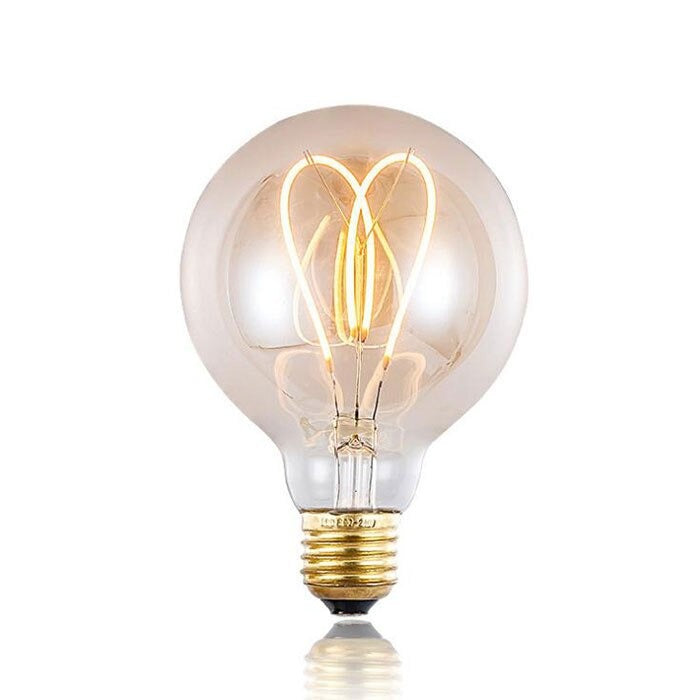 Ampoule globe à incandescence filament coeur vintage 4W à LED Edison