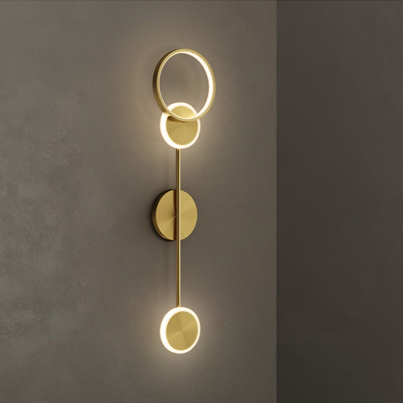 Applique murale moderne LED circulaire en métal doré Sicily