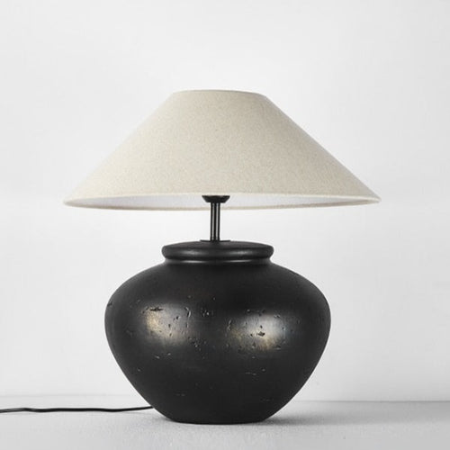 Lampe de chevet en céramique abat-jour en tissus Japan