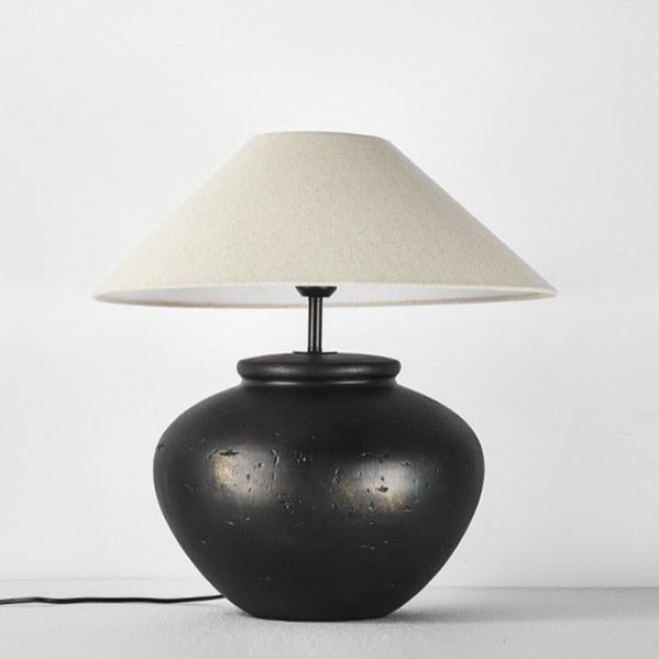 Lampe de chevet en céramique abat-jour en tissus Japan