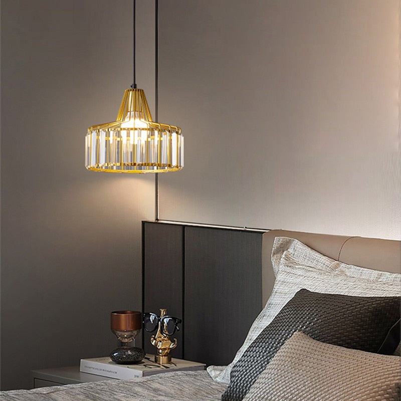 Suspension design avec abat-jour en verre ambré Cloarec - vue 5 sur 9