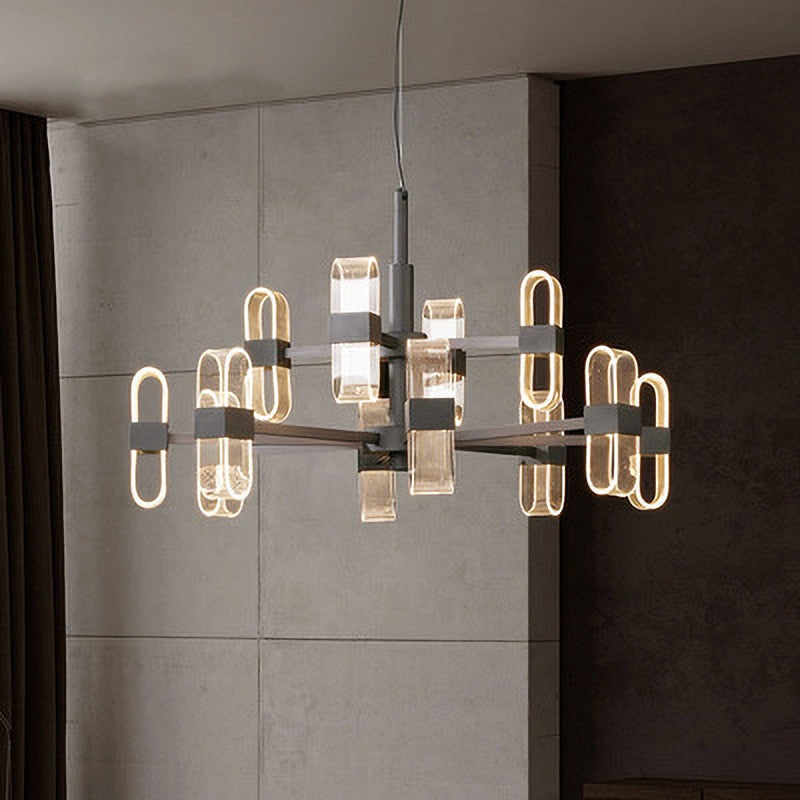 Lustre design avec abat-jours ajustables et en transparents Nevis - vue 4 sur 15