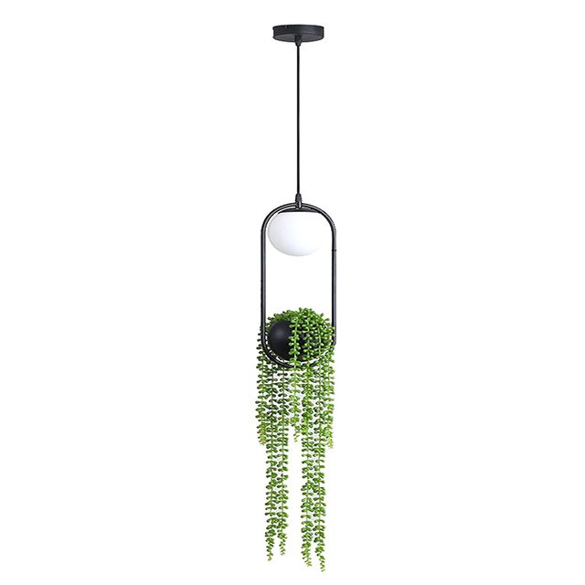 Suspension moderne LED ovale en métal noir Loom - vue 7 sur 8