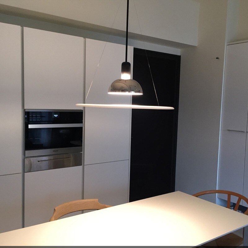 Lustre design LED avec lampe chromé suspendu Helios - vue 5 sur 6