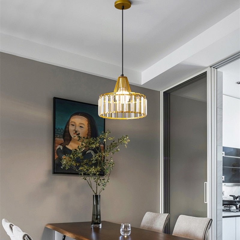 Suspension design avec abat-jour en verre ambré Cloarec - vue 4 sur 9