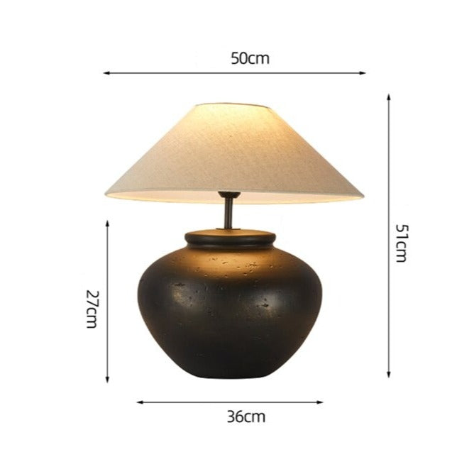 Lampe de chevet en céramique abat-jour en tissus Japan