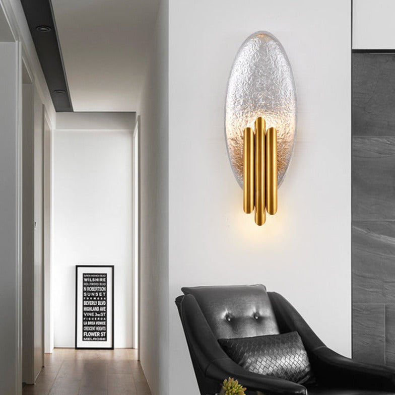 Applique murale moderne LED ovale avec tubes dorés Avery - vue 5 sur 10