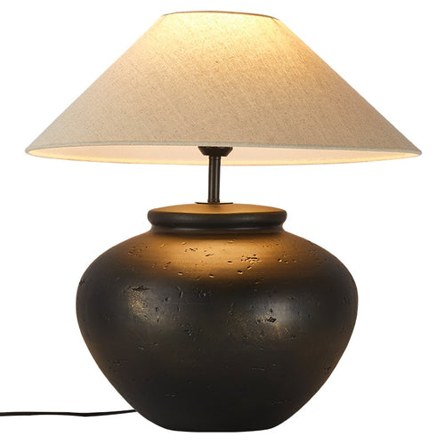 Lampe de chevet en céramique abat-jour en tissus Japan