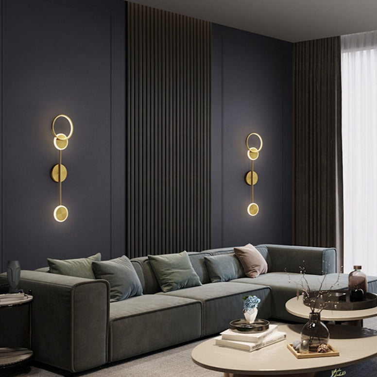 Applique murale moderne LED circulaire en métal doré Sicily - vue 4 sur 13