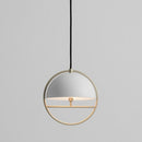 Suspension design avec abat-jour en métal et cercle doré Skye