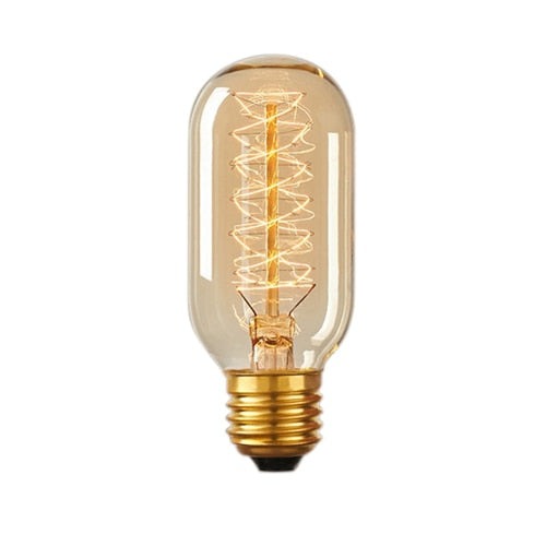 Ampoule gros tube à incandescence filament spiral vintage 40W Edison