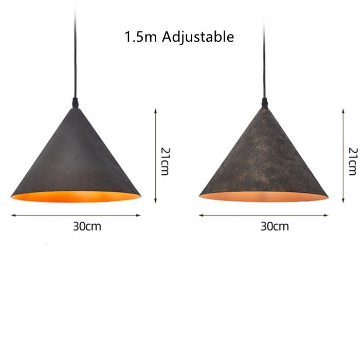 Suspension industrielle avec abat-jour conique rouille Homas - vue 8 sur 8