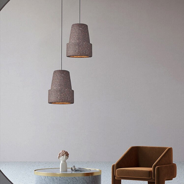 Suspension moderne avec abat-jour style pierre Kery - vue 5 sur 9