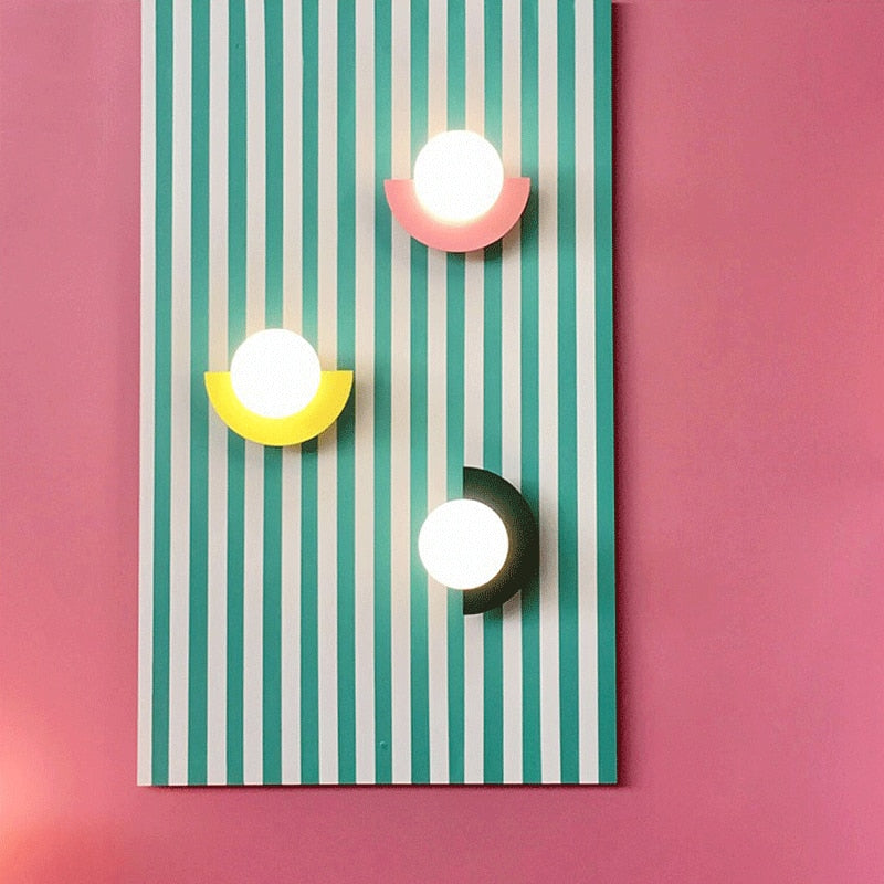 Applique murale LED demi-cercle nordic Macaron - vue 2 sur 10