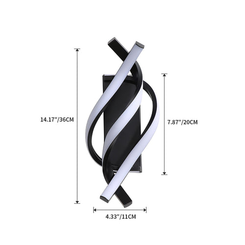 Applique murale design LED en spirale d'aluminium Psalm