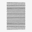 Tapis rectangle aux motifs géométriques blancs et noirs style Keecy A