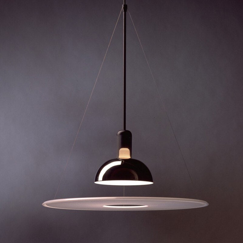 Lustre design LED avec lampe chromé suspendu Helios - vue 6 sur 6