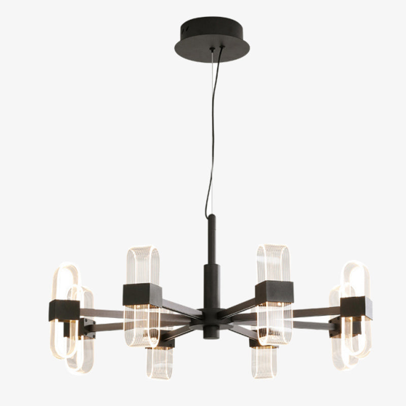 Lustre design avec abat-jours ajustables et en transparents Nevis