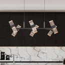 Lustre design avec abat-jours ajustables et en transparents Nevis