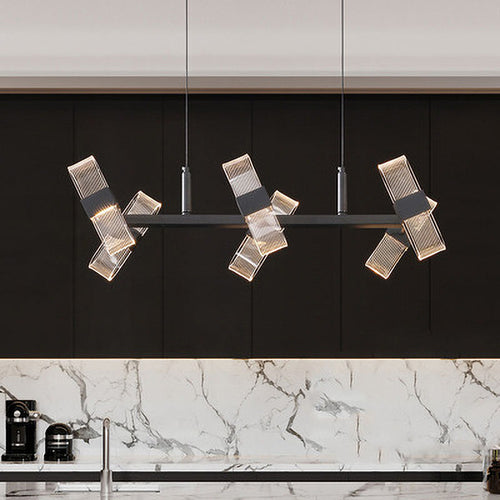 Lustre design avec abat-jours ajustables et en transparents Nevis