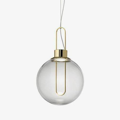 Suspension design boule de verre et socle chromé - vue 2 sur 10