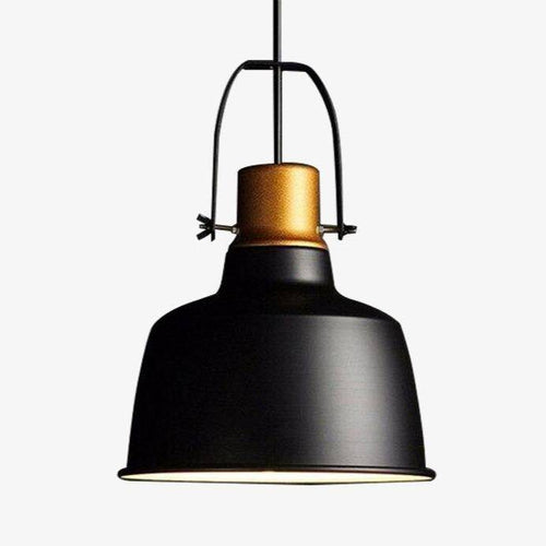 Suspension vintage en aluminium noir et doré - vue 2 sur 6