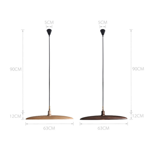 Suspension design à LED avec abat-jours en bois style Nordic - vue 17 sur 20