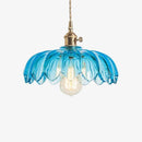Coloured glass pendant light vintage Japanese flower style