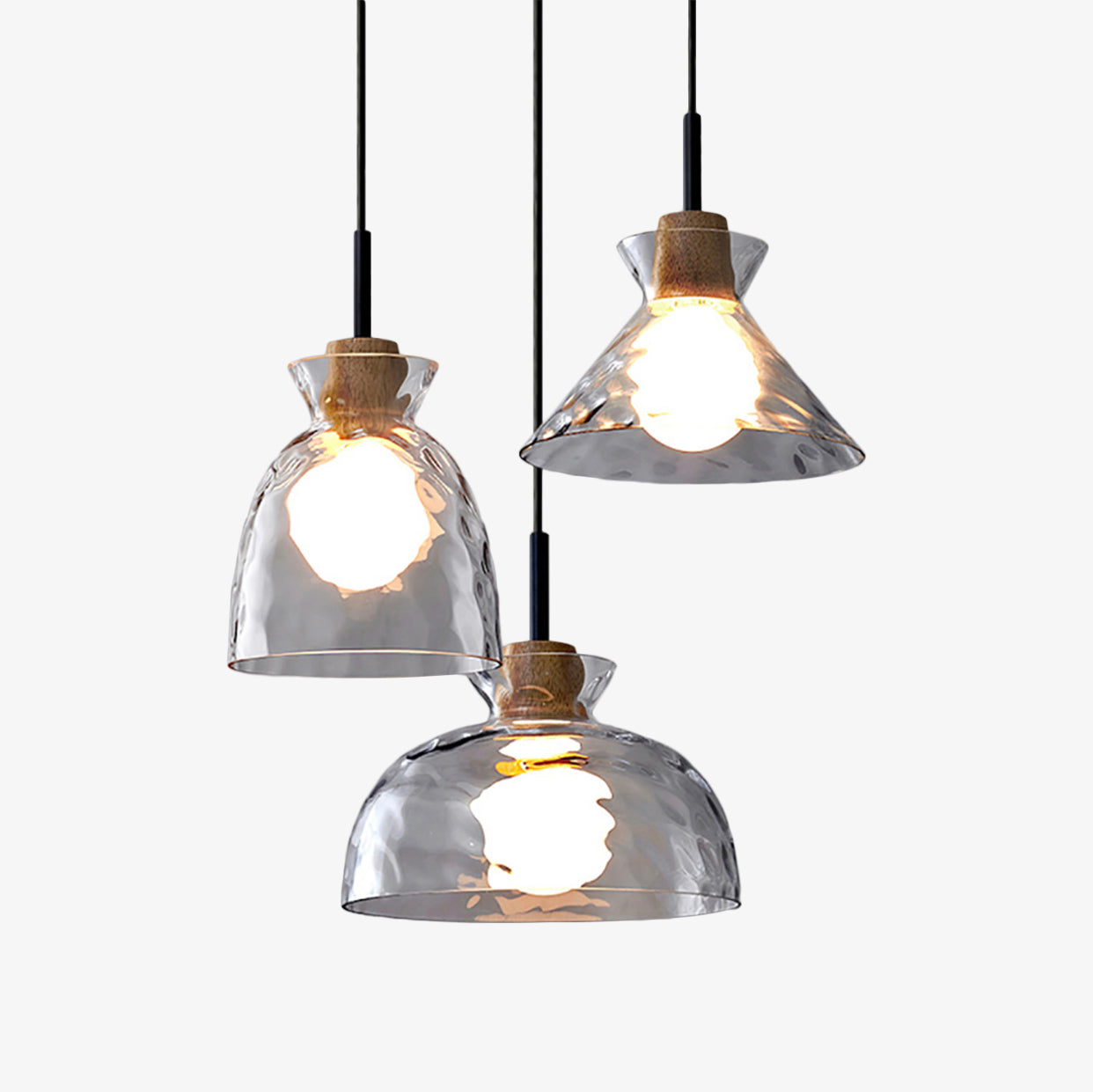 Lustre moderne avec abat-jour en verre Dante - vue 2 sur 15