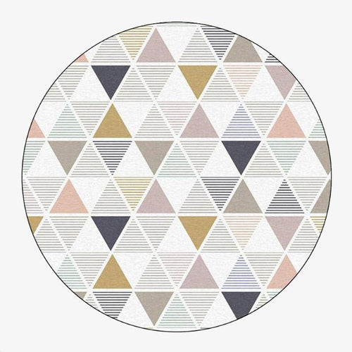 Tapis rond scandinave à triangles Fashion