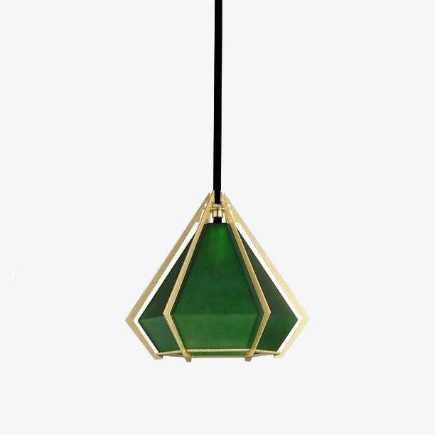 Suspension design LED avec abat-jour en verre diamant style rétro - vue 2 sur 4