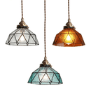 Vintage style coloured glass LED pendant light