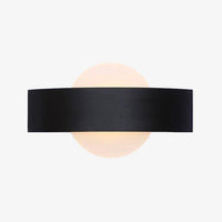 Applique design LED courbée avec boule en verre Indoor (noir ou blanc)