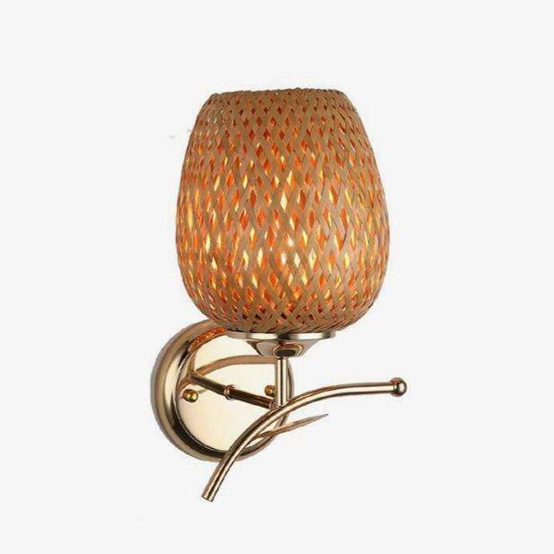 Applique en bambou et support doré Asian