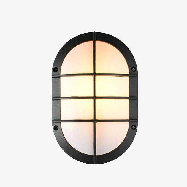 Applique extérieur LED moderne ovale à grille