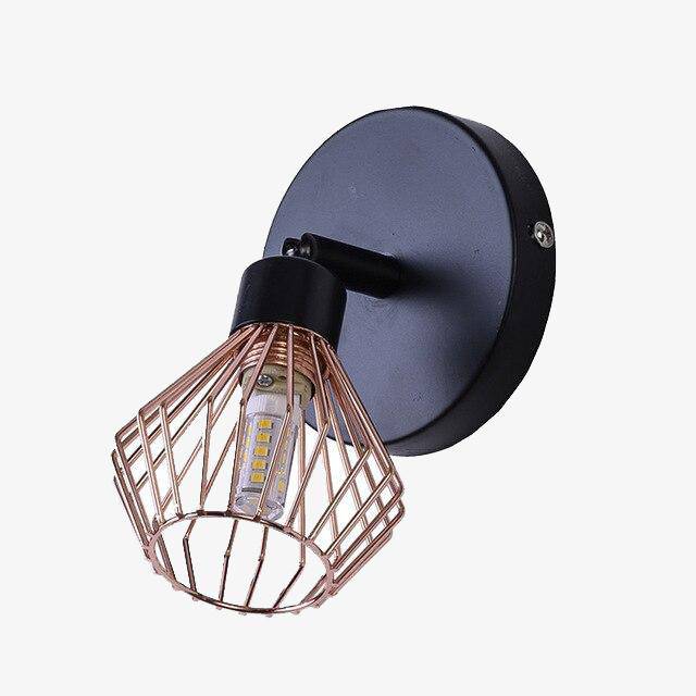 Applique moderne LED en métal noir et abat-jour cuivré Buny - vue 2 sur 5