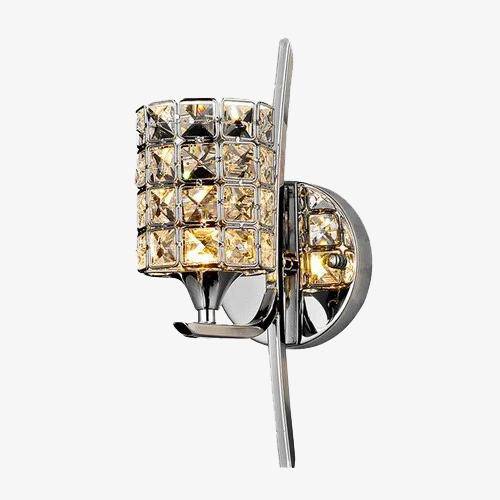 Applique murale chromé avec lampe cristal