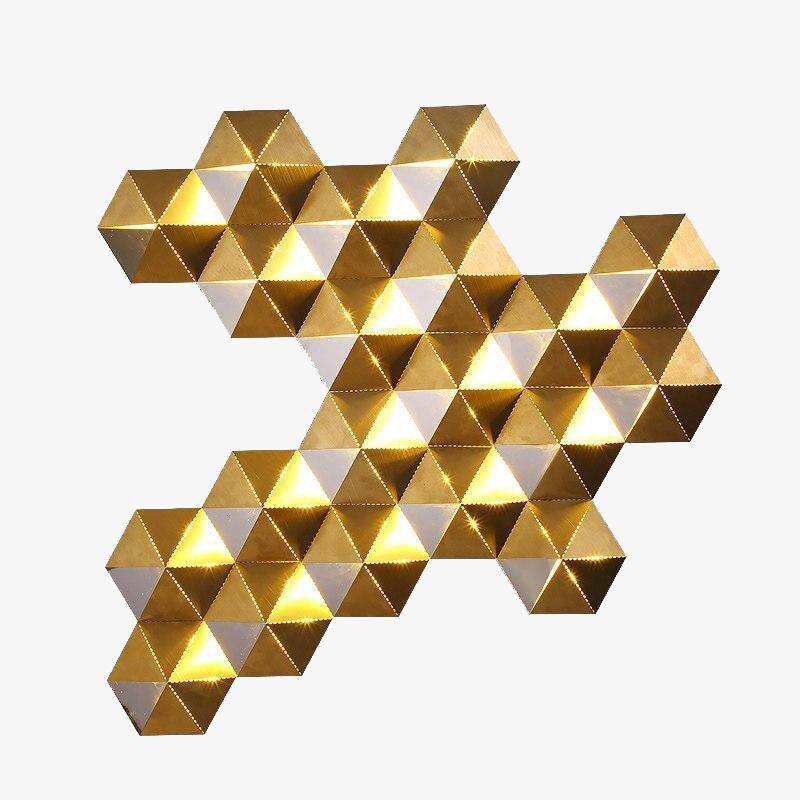 Applique murale design LED aux formes géométriques dorées Luxury - vue 2 sur 10
